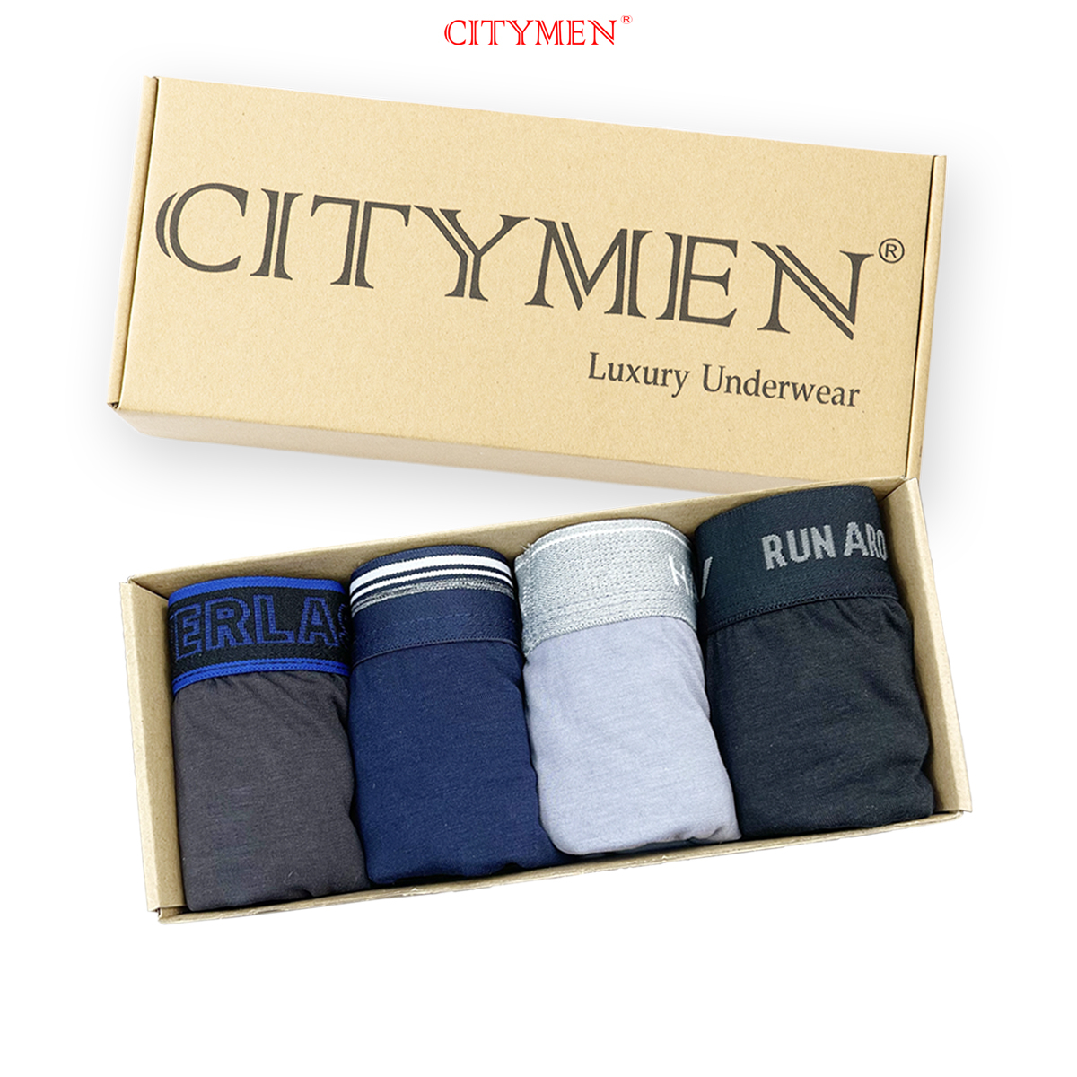 Hộp 4 Quần Lót Nam Boxer Co Dãn 4 Chiều Nhiều Lưng Vải Cotton Hiệu CITYMEN Cao Cấp, Đồ Lót - CTSP-MULTIBC