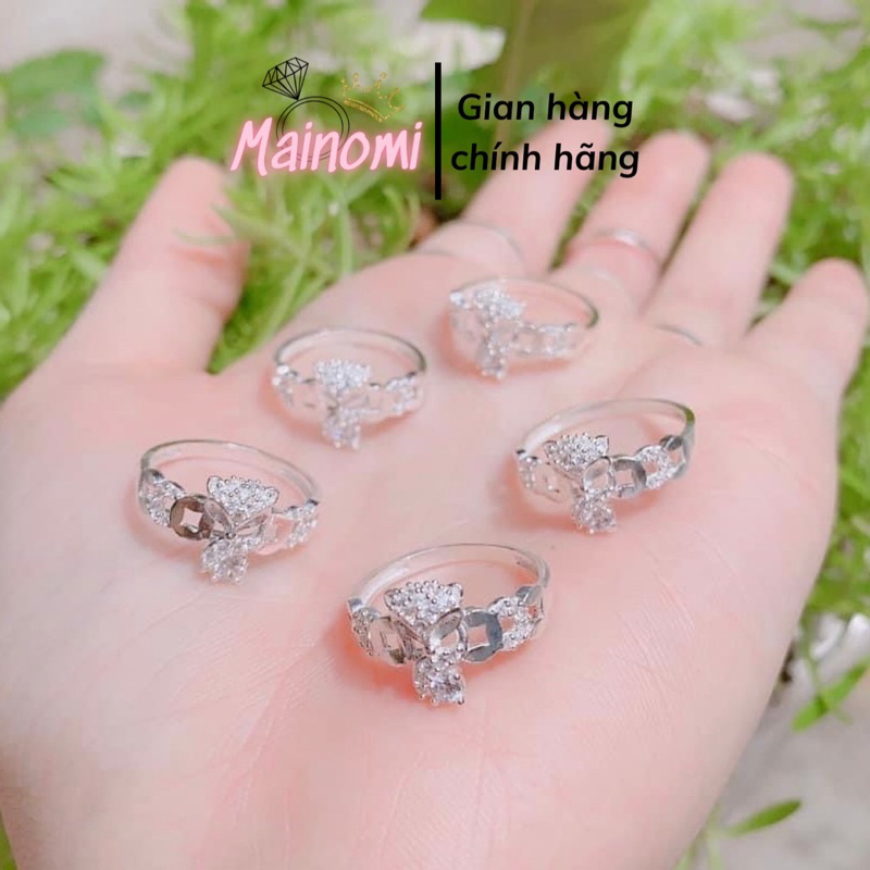 Nhẫn hồ ly Bạc ta viền kim tiền MAINOMI sang xịn lấp lánh