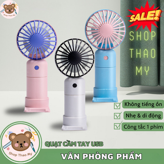 Quạt tích diện cầm tay mini có sạc loại có giá đỡ điện thoại tiện dụng cho học sinh sinh viên