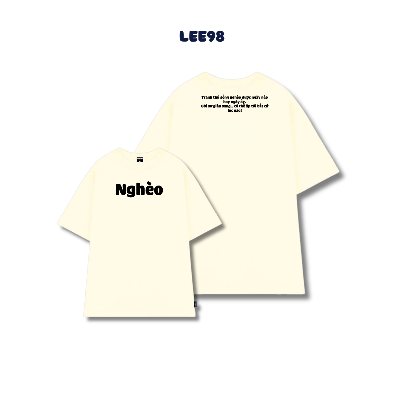 Áo thun nam nữ tay ngắn in chữ NGHÈO hot tred, áo phông chất cotton mềm mát LEE98