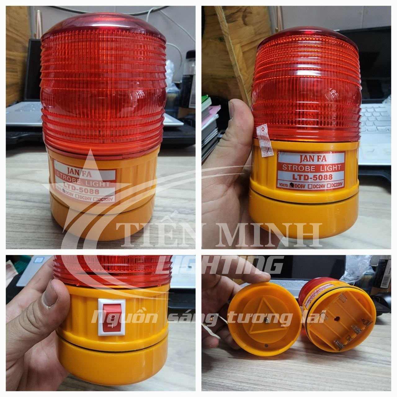 Đèn quay cảnh báo dùng pin cảnh báo khu vực đang thi công hay nơi nguy hiểm, dùng liên tục 120 tiếng