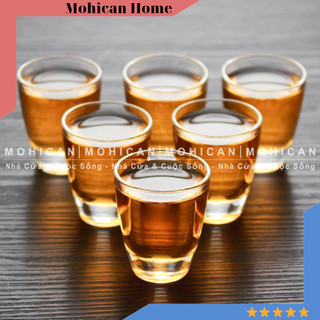 Ly thủy tinh bầu uống rượu shot 35ml, cốc thủy tinh cao cấp nhỏ uống đế OEMG-RUOUBAU Mohican