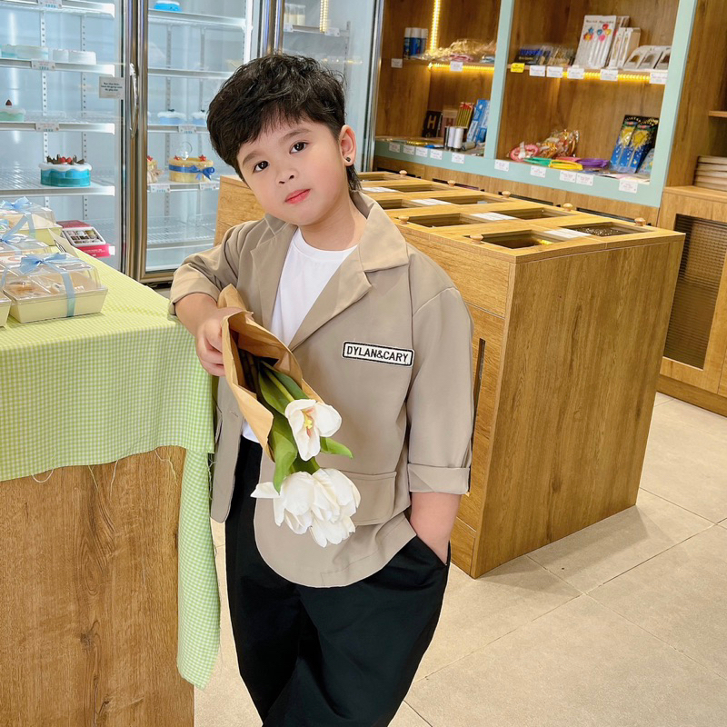 Áo khoác vest nhẹ phong cách hàn bé trai bé gái