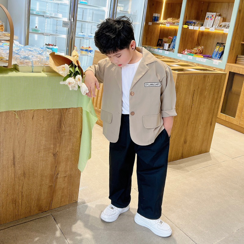 Áo khoác vest nhẹ phong cách hàn bé trai bé gái