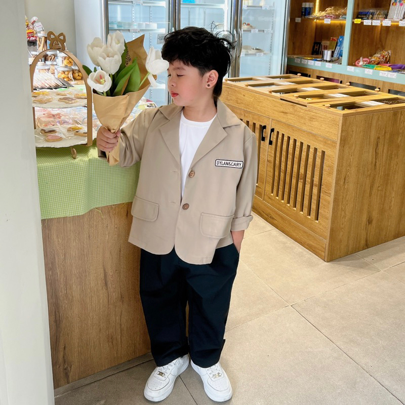 Áo khoác vest nhẹ phong cách hàn bé trai bé gái