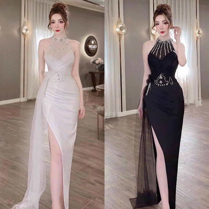 ĐẦM DẠ HỘI BODY CỔ YẾM ĐÍNH ĐÁ KẾT HOA-SL