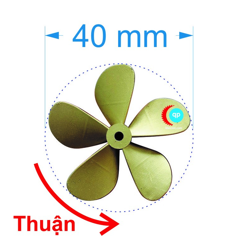 Chân Vịt Mô Hình 5 Cánh, 4cm, Thuận, Nghịch, Tàu mô hình điều khiển RC