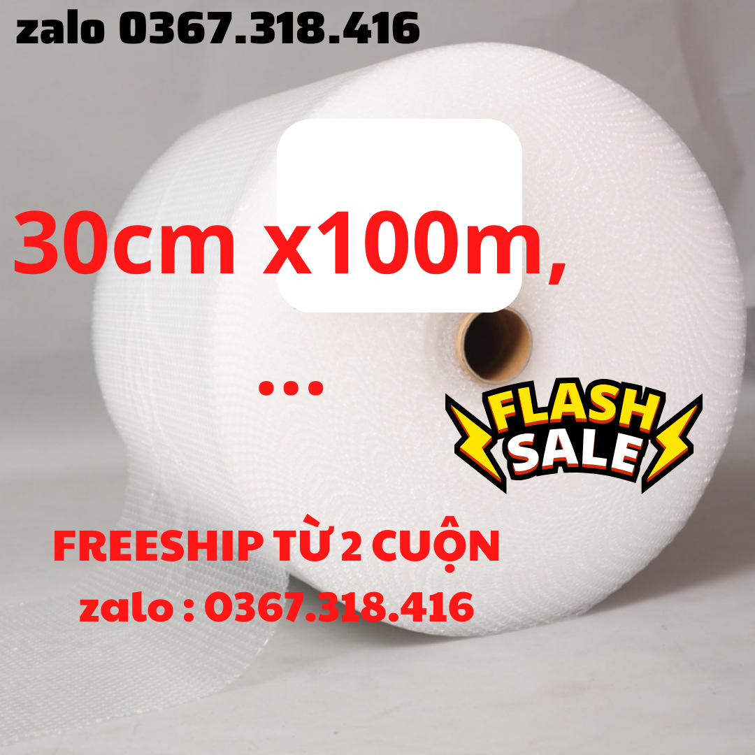 Xốp Hơi , Xốp chống Sốc 30cm x 100mCuộn Xốp Nổ Nhiều kt ,Bọc Chống Sốc, bong bóng khí - Đóng Bọc Hàng- Bong bóng