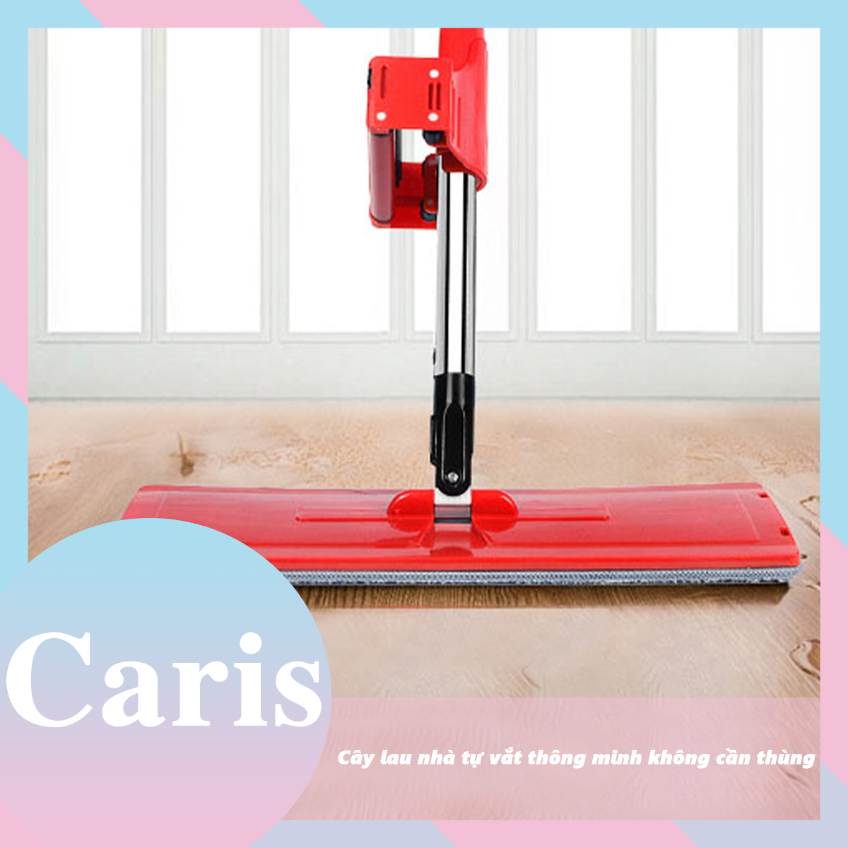 Caris Cây lau nhà tự vắt thông minh không cần thùng, chổi lau nhà 360 độ，sử dụng đơn giản