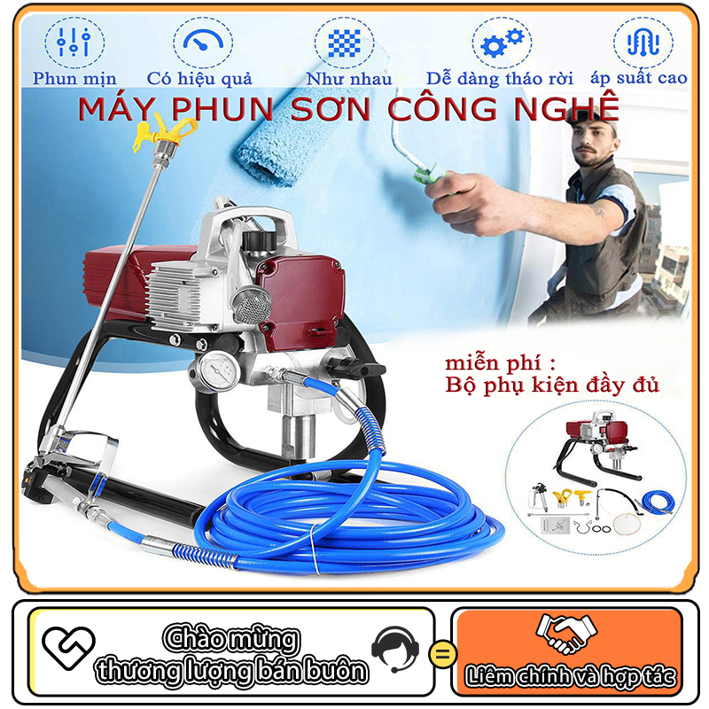 Máy phun sơn áp suất cao airless, máy phun sơn điện, dụng cụ sơn, máy phun sơn, máy phun sơn cao áp