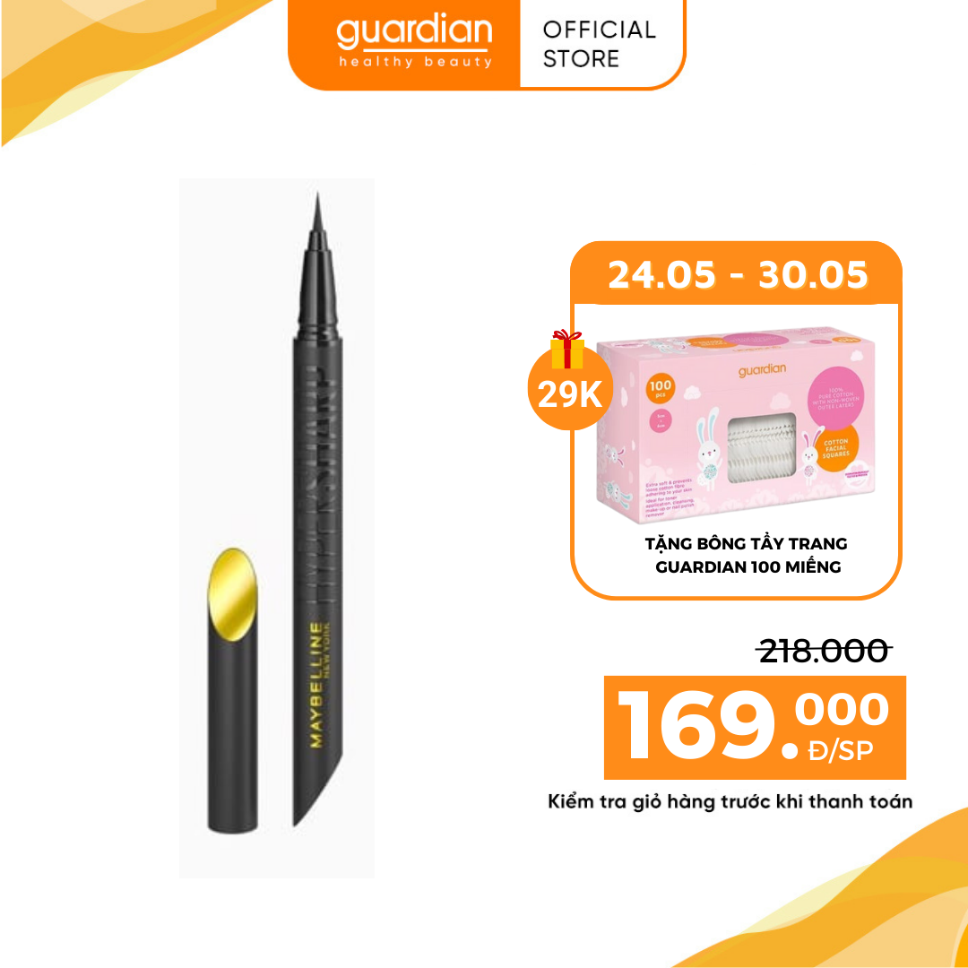 Bút Kẻ Mắt Nước Maybelline Hyper Sharp Extreme Liner #BK-1 Ultra Black Đen 0,4Gr