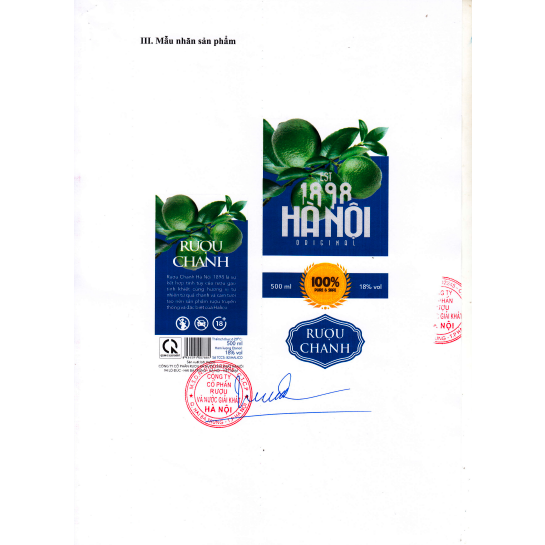 Rượu trái cây HALICO vị chanh nồng độ 18% chai 500ml không kèm hộp