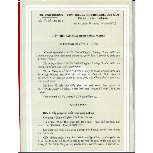 Rượu trái cây HALICO vị chanh nồng độ 18% chai 500ml không kèm hộp