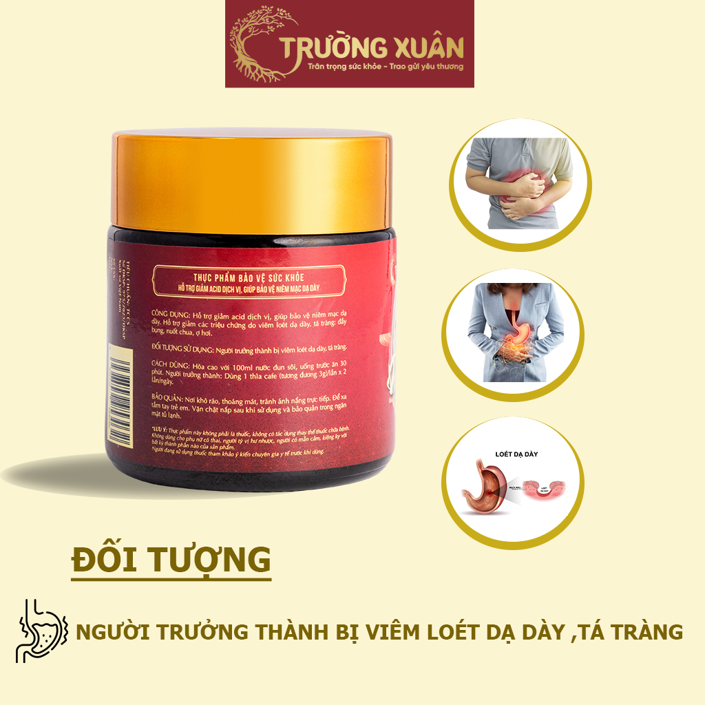Liệu Trình Cao Dạ Dày Hồi Phục TRƯỜNG XUẦN, Hỗ trợ giảm viêm loét dạ dày, đau dạ dày, Sử dụng 1 tháng - 90g/lọ