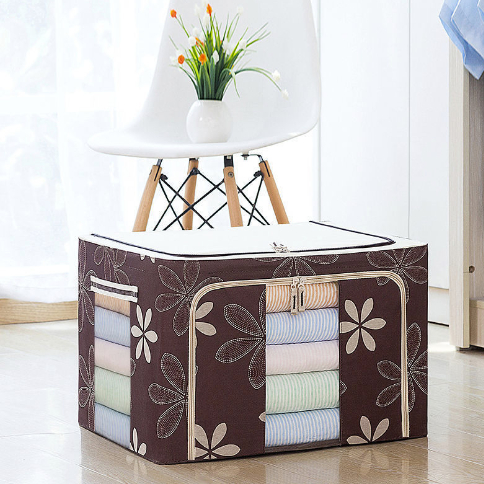 Hộp Đựng Quần Áo Chăn Màn Khung Thép Cao Cấp Loại To Tiện Lợi 66 Lit  (Loại 1) 88306