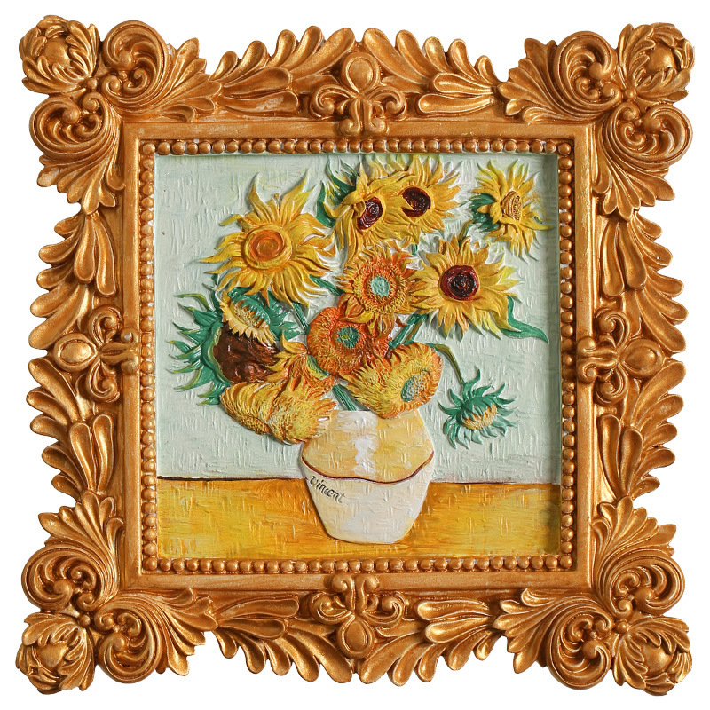 Tranh thạch cao nghệ thuật hoa tứ quý hoa bốn mùa các tác phẩm nổi tiếng hướng dương Van Gogh