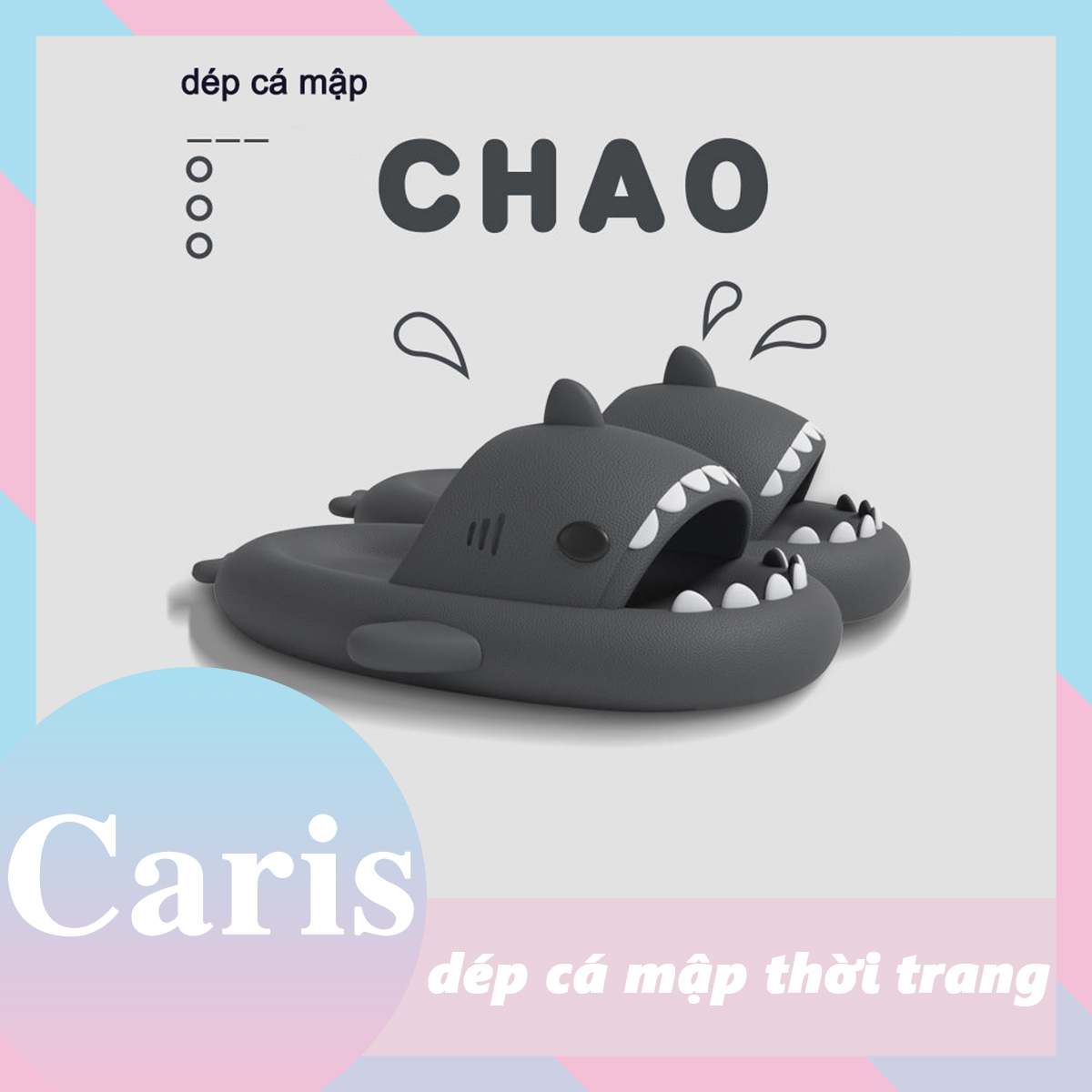 Caris Eva dép đi trong nhà / ngoài trời thoải mái dày-đế non-slip shark shape, đàn ông và phụ nữ có thể mặc