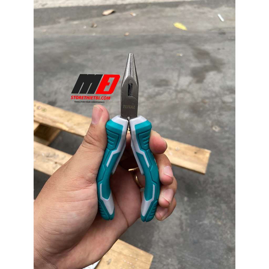 Bộ 4 kềm mini 4.5inch TOTAL THT1K0404 gồm kìm răng, kìm cắt, kìm cắt đứt, kìm mũi dài, tay cầm hai màu