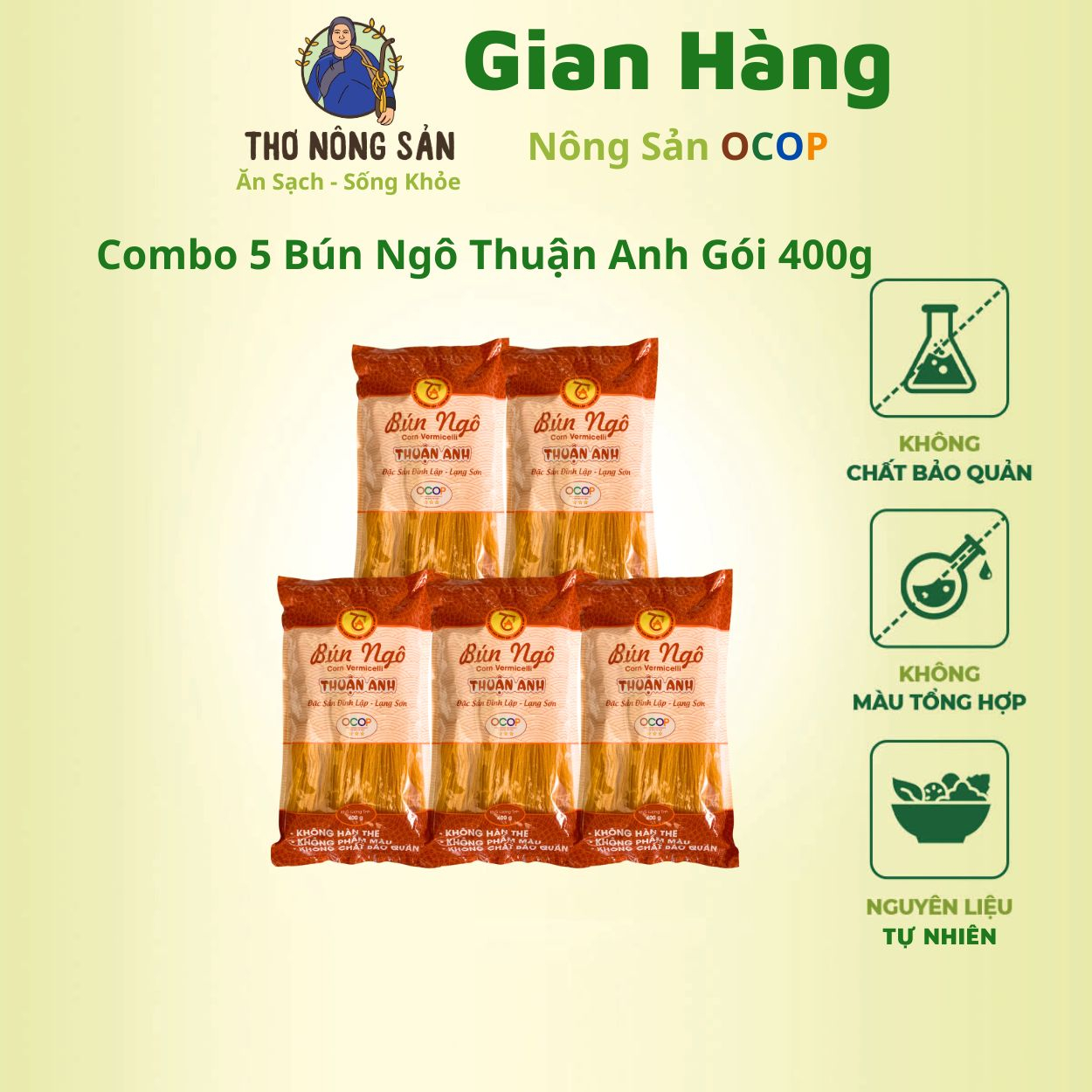 Thùng Bún Ngô 05 gói loại 400g