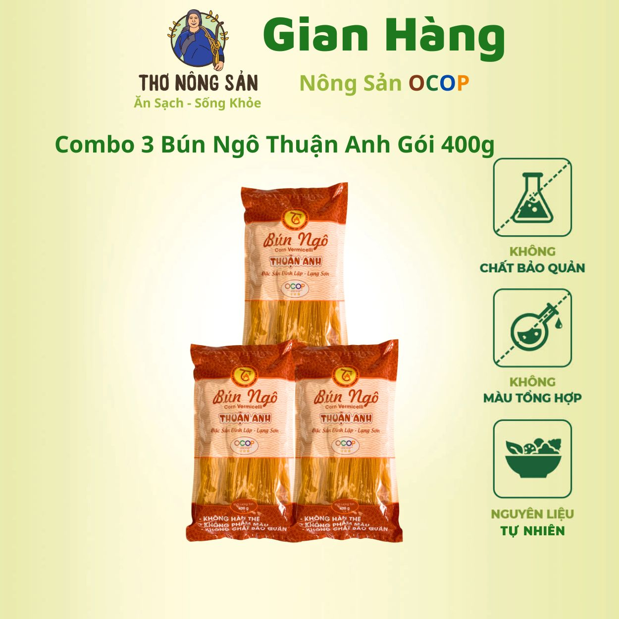 Thùng Bún Ngô 03 gói loại 400g
