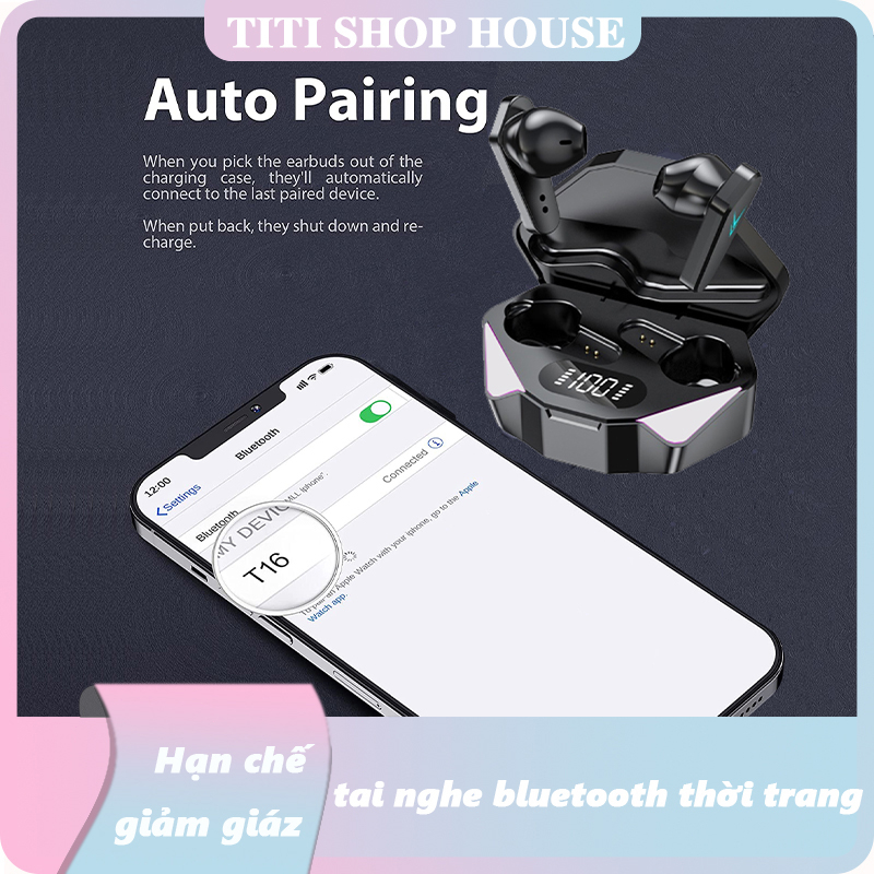 Tai nghe Blue tooth X15 touch màn hình kỹ thuật số trò chơi tai nghe giảm tiếng ồn thông minh mới và không.