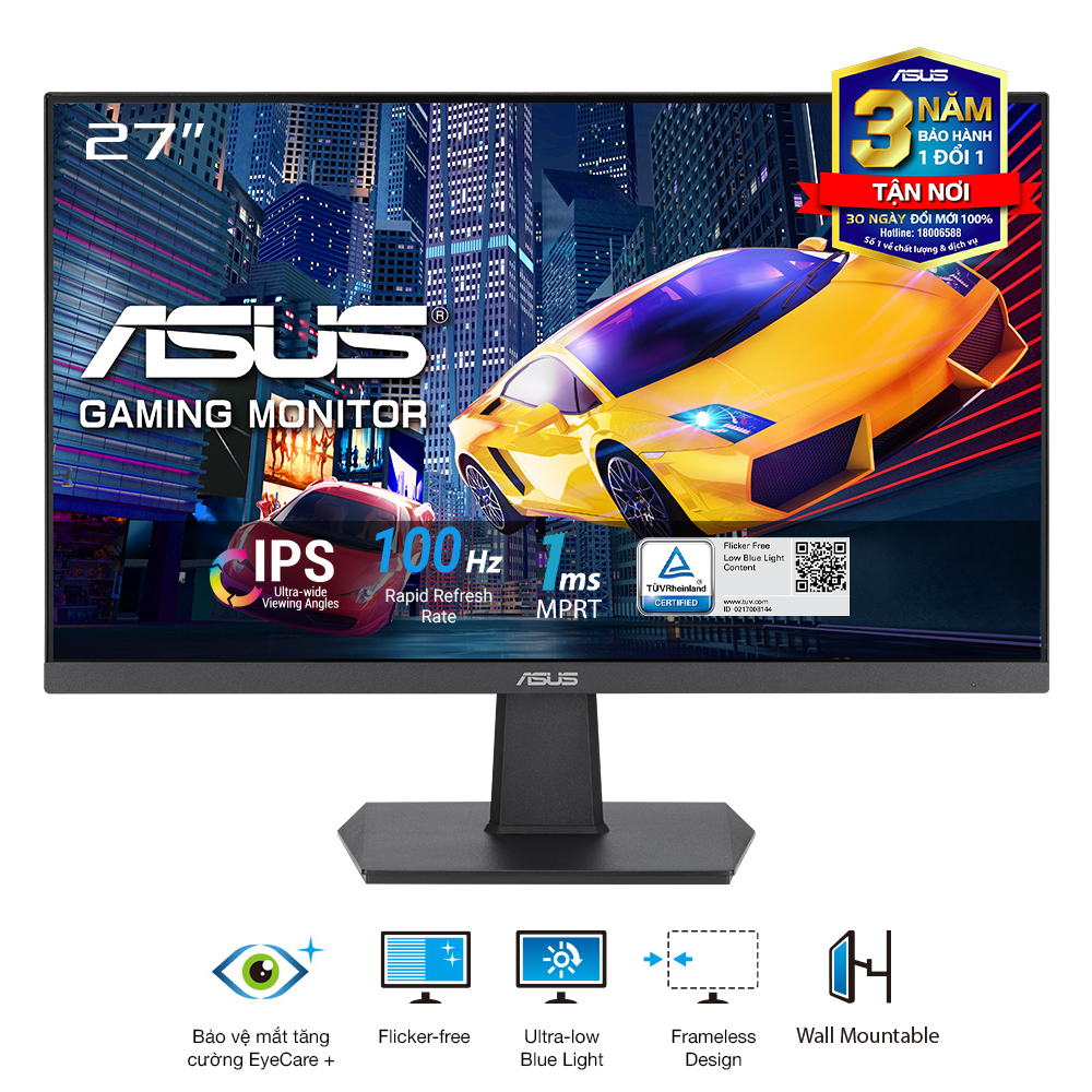 Màn Hình ASUS VA27EHF 27" IPS 1ms MPRT 100Hz Viền Mỏng Bảo Vệ Mắt