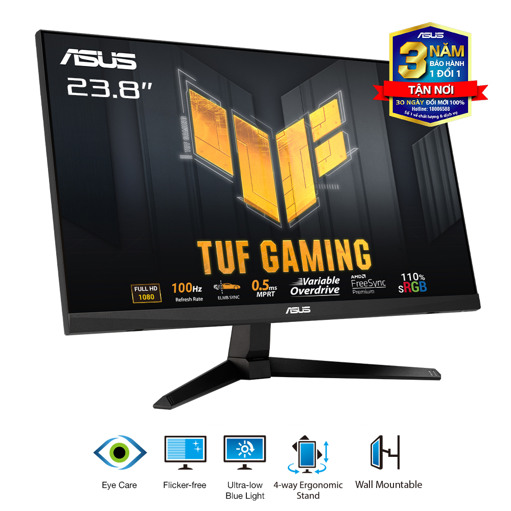 Màn Hình Game ASUS TUF Gaming VG246H1A 23.8" IPS, 0.5ms MPRT, 100Hz, 1ms MPRT, FreeSync™