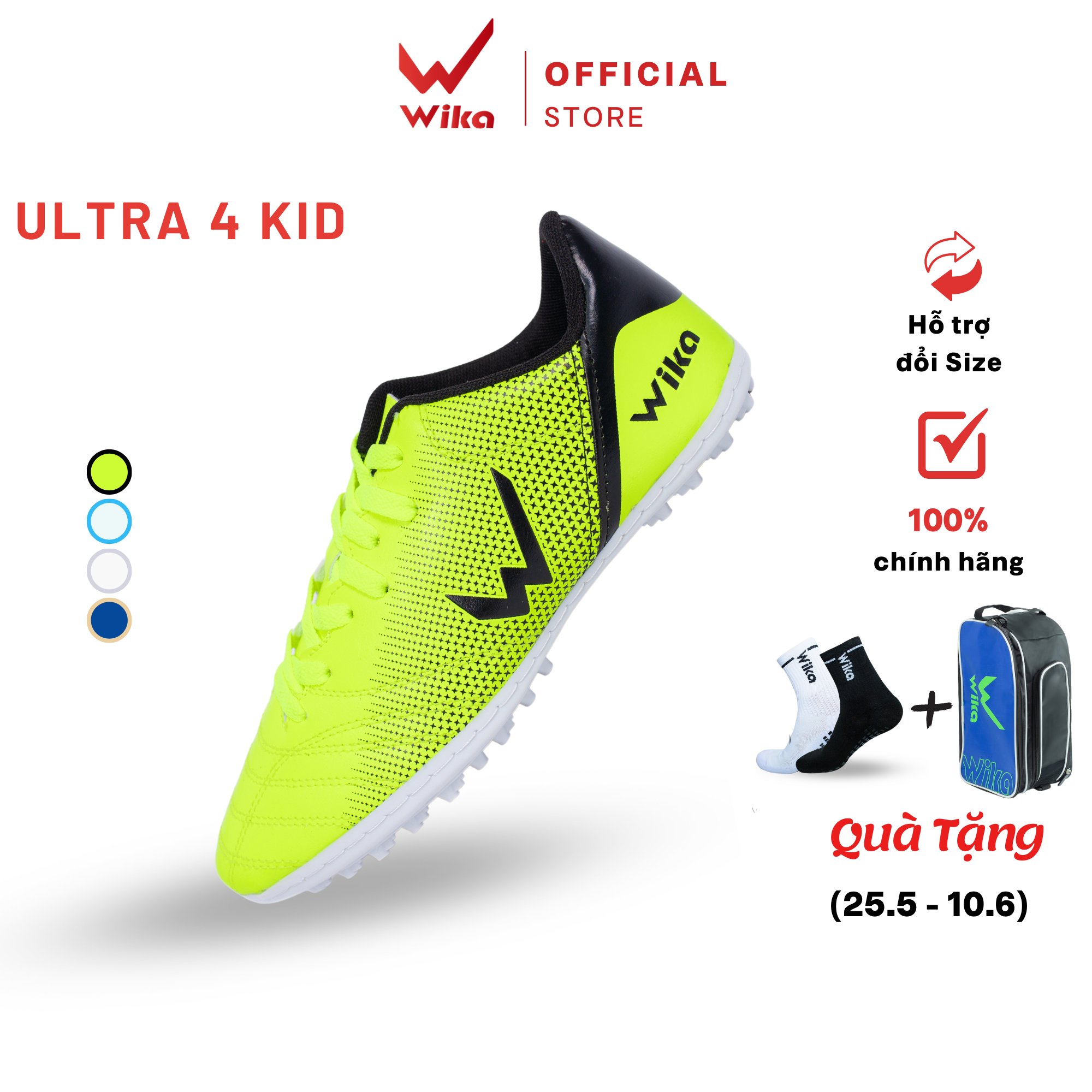 Giày Đá Bóng Wika Ultra 4 Trẻ Em Chính Hãng Bóng Đá Sân Cỏ Nhân Tạo