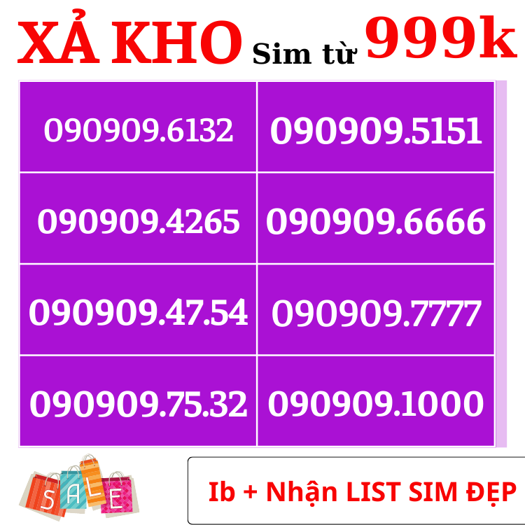 Xả kho sim đẹp, Sim mobifone số đẹp, Đầu cổ 090909, 070707, Đuôi Thần Tài 79, Tam hoa 0 {ĐK chính chủ + Esim: Miễn Phí}