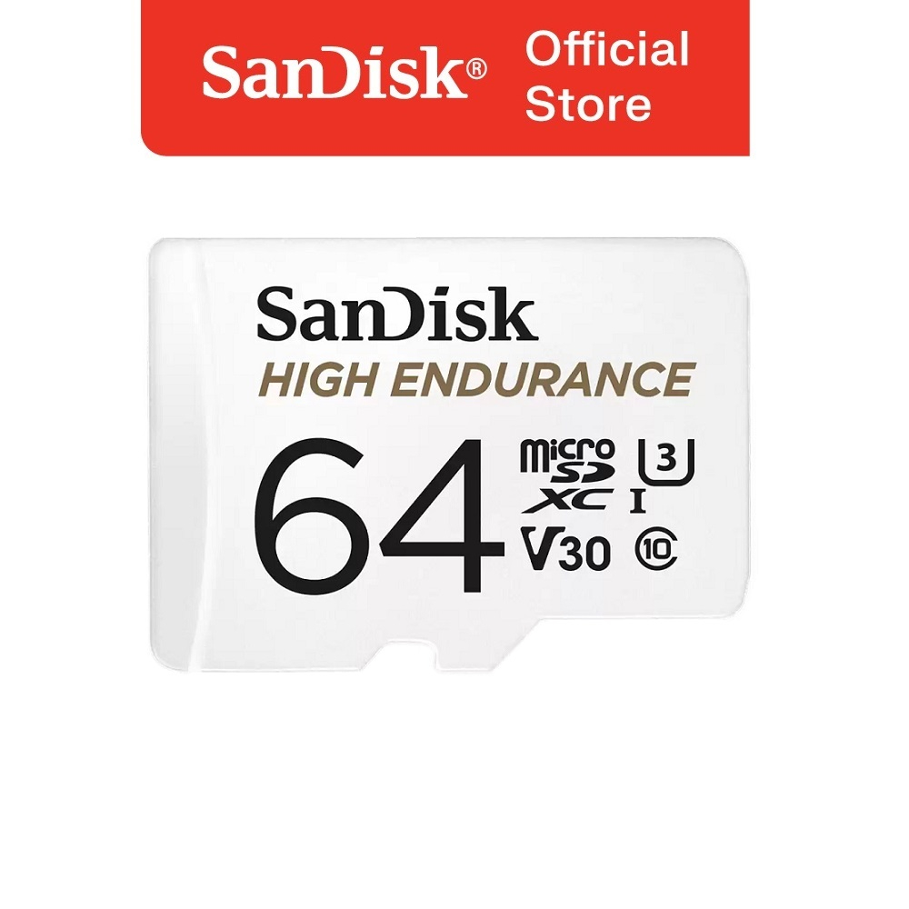 Thẻ nhớ SanDisk High Endurance 64GB microSDXC  UHS-I C10 U3 V30, 100MB/s (kèm adapter) - siêu bền cho camera
