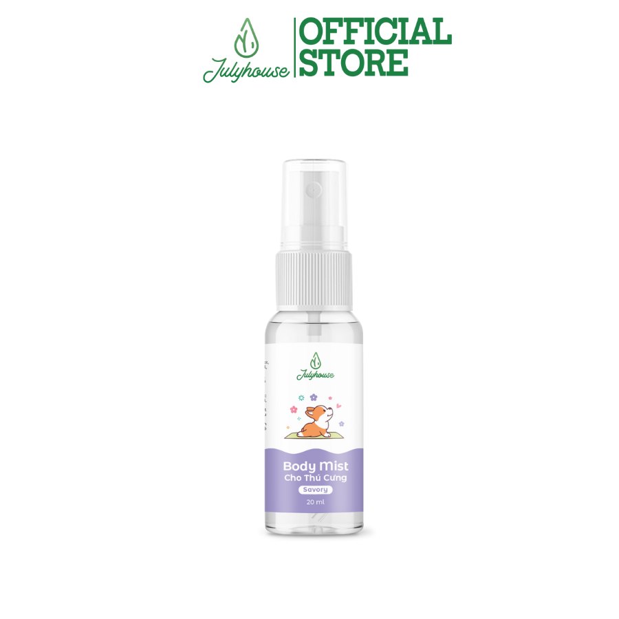 Bodymist khử mùi thú cưng Julyhouse 20ml/100ml Savory hương thơm thanh mát từ chanh kết hợp ngọt ngào của vani