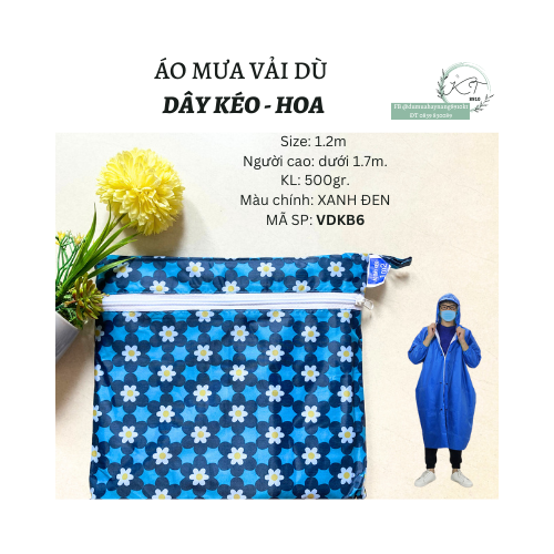 Áo mưa Dây Kéo vải dù Bông cao cấp siêu xinh | 8910kt