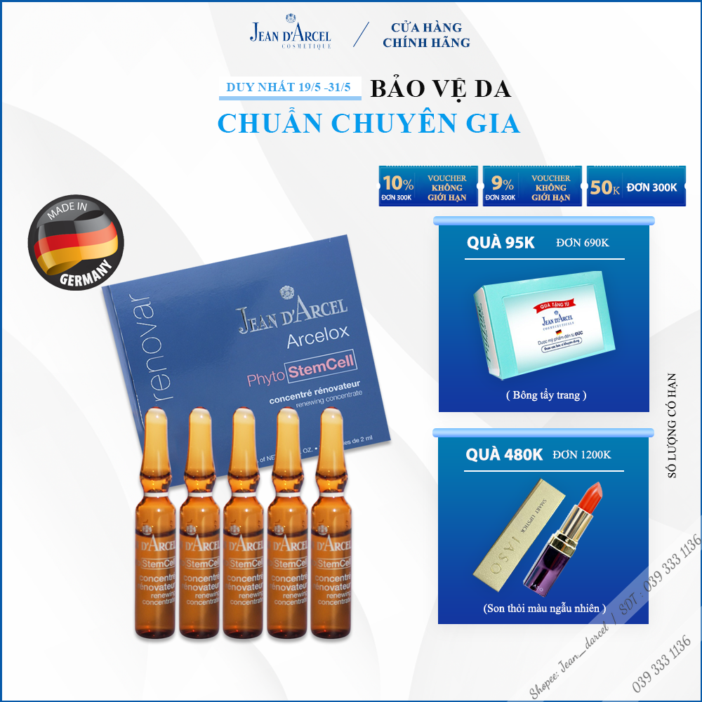 Huyết thanh tế bào gốc Jean D'arcel giúp làm trẻ hóa và sáng da_ Jean Darcel Renewing Concentrate