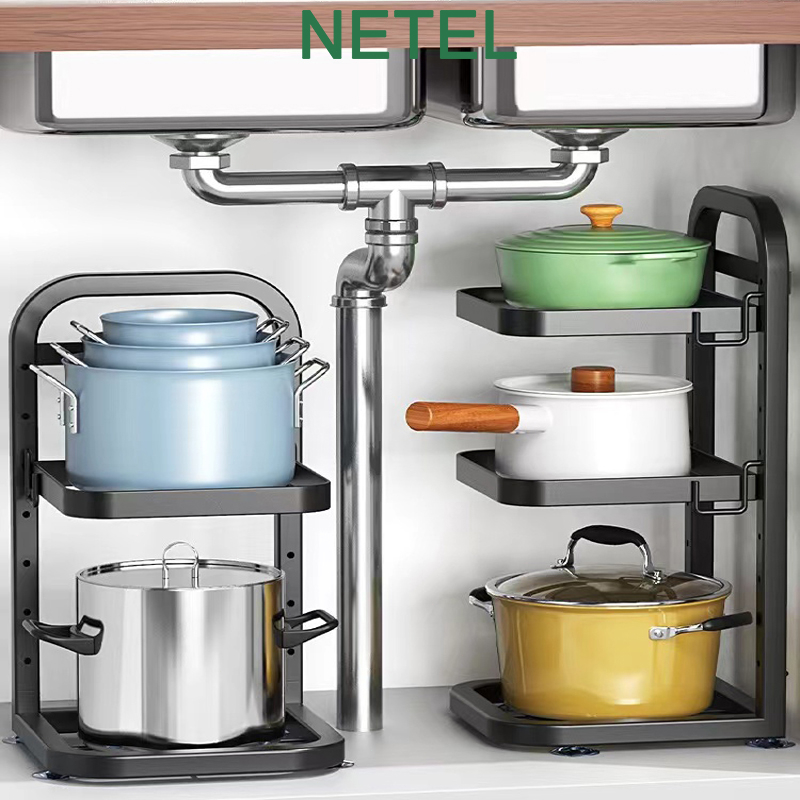 🥟NETEL🥟 Đĩa rau 4/5 Tầng Kệ nhà bếp Đa chức năng Kệ nhà bếp có thể gập lại Khay chứa đồ trong nhà bếp, Đen / Trắng