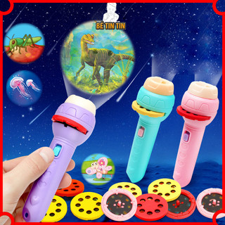 Đèn pin tintin 80 hình chiếu hình thú động con vật khủng long bóng các mẫu hoạt hình đáng yêu cho bé kể chuyện tập vẽ