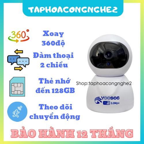 camera wifi không dây yoosee trong nhà thiết kế nhỏ gọn , quay đêm hồng ngoại , đàm thoại 2 chiều (BẢO HÀNH 12 THÁNG)