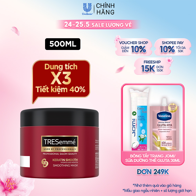 Kem Ủ TRESemmé Keratin Smooth Tóc vào nếp Suôn Mượt Chuẩn Salon 500g