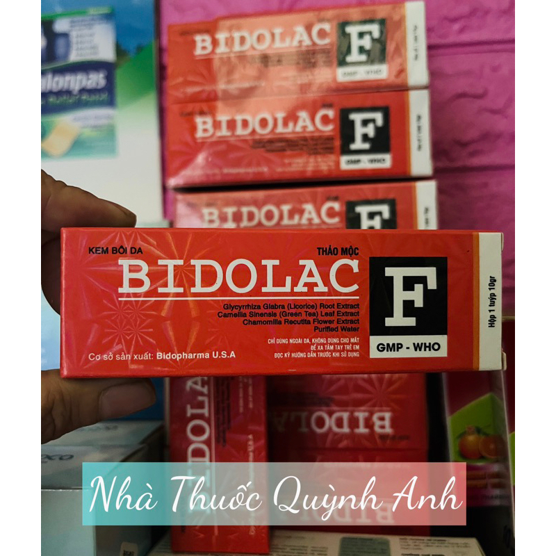 KEM BÔI DA THẢO MỘC BIDOLAC F (Tube 10g) Cung cấp dưỡng chất cho da giảm khô và nứt nẻ, ngăn ngừa nấm, rôm sảy, mẫn ngứa