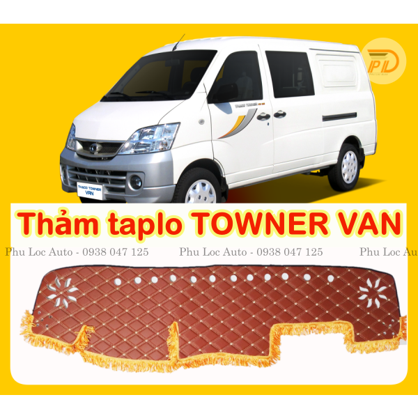 Thảm taplo xe tải Thaco Towner VAN 2S 5S 2 chỗ 5 chỗ loại nhung dày và da cacbon 6d