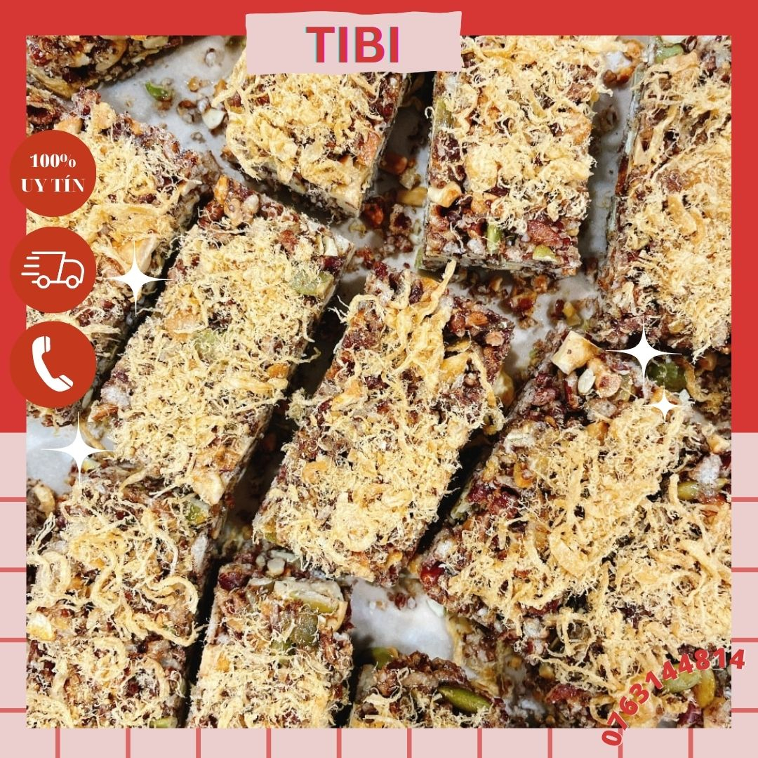 ĂN VẶT THƯỢNG HẠNG - Thanh Gạo Lứt Sấy Mix Chà Bông Thơm Ngon - TiBi Food