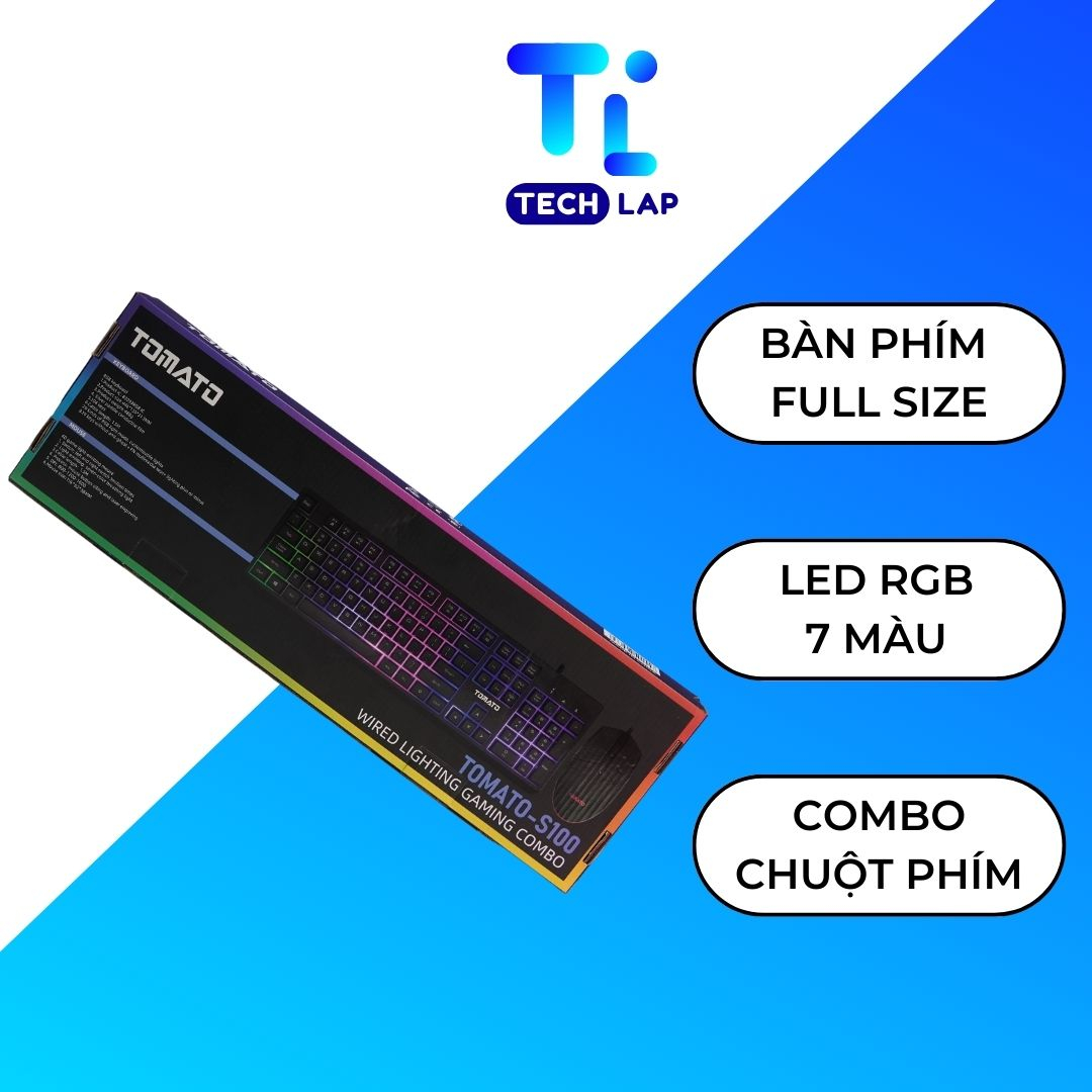 Combo Bàn phím và Chuột Giả Cơ Tomato S100 Có dây, LED RGB chơi Game cho Laptop/ Máy tính - Bảo hành 12 tháng | BigBuy360 - bigbuy360.vn