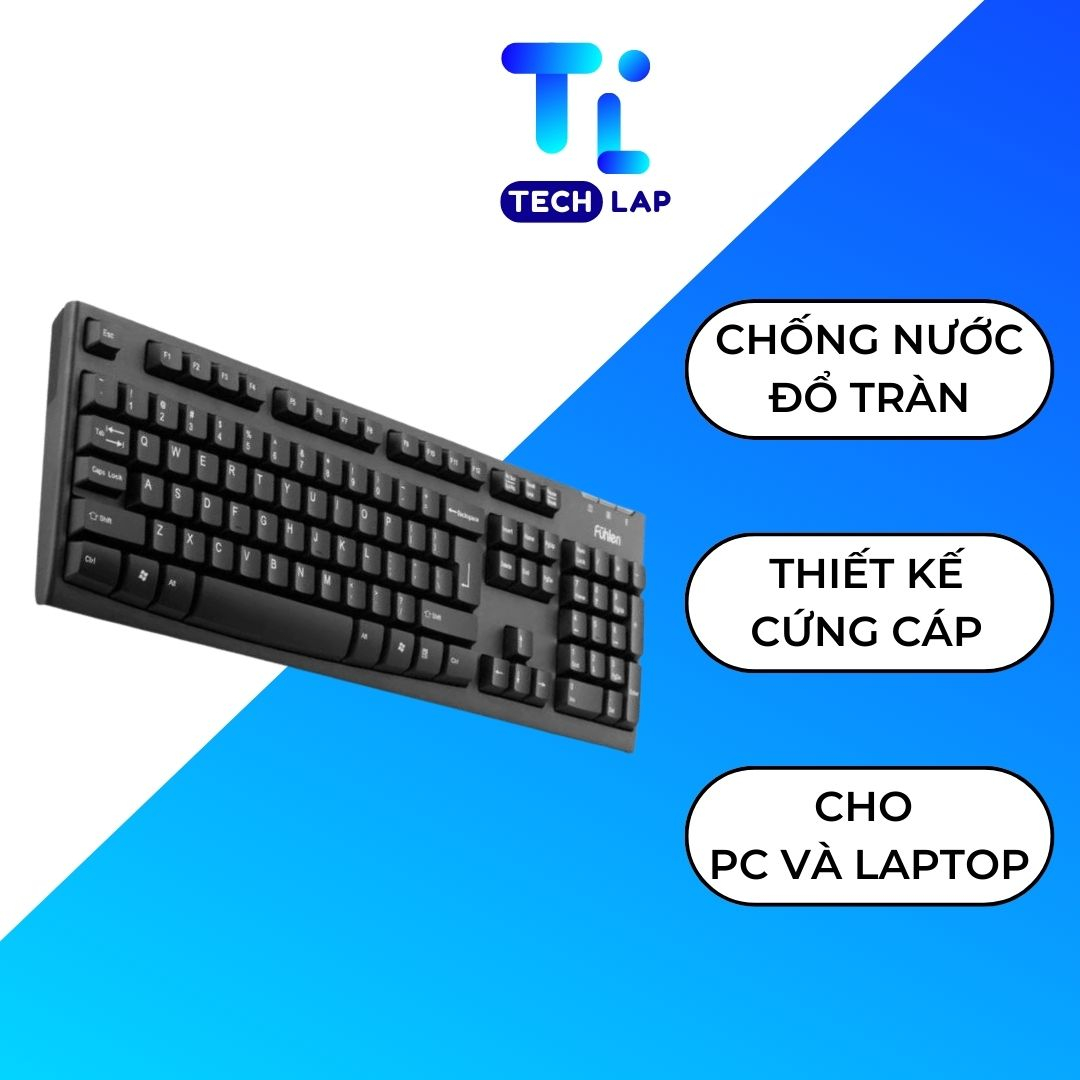 Bàn phím Fuhlen L411 Có dây kết nối USB, Chống đổ nước, Mỏng nhẹ Cho Văn Phòng Chính hãng - Bảo hành 12 Tháng | BigBuy360 - bigbuy360.vn