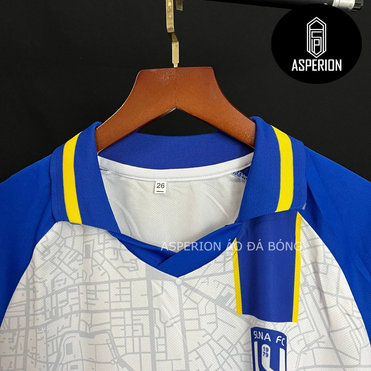 Bộ quần áo trẻ em thể thao bóng đá chất vải mè thái CLB Sông Lam Nghệ An trắng xanh đẹp mắt