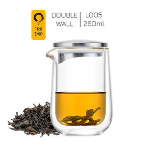  Ấm trà đạo thủy tinh cao cấp 2 lớp cách nhiệt L005 260ml - Có thêm lựa chọn túi chống sốc và tách mang đi Samahome Shop 