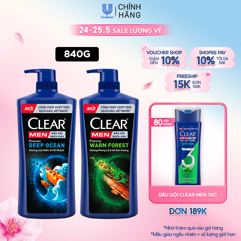 Dầu Gội Đầu CLEAR MEN Perfume Đánh Bay Gàu Ngứa Và Lưu Hương Nước Hoa Đẳng Cấp