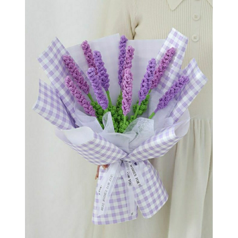 Hoa len Hanmade lavender lẻ 1 cành.(không lá)