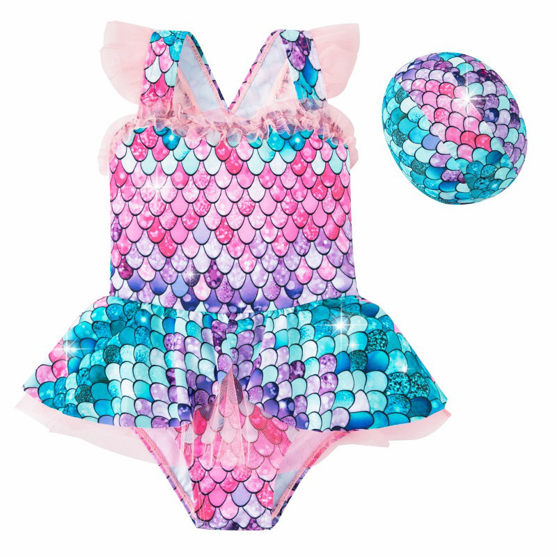 Bộ Đồ Bơi Bikini Nàng Tiên Cá TẶNG KÈM NÓN BƠI Thời Trang Mùa Hè Cho Bé Gái 2-10 tuổi