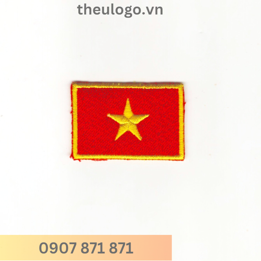 Logo Hình Lá Cờ Việt Nam Thêu Sẵn