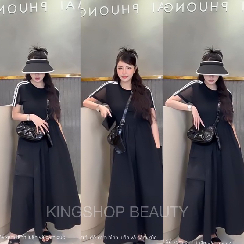 Váy Das Sọc Suông Lưới MPB