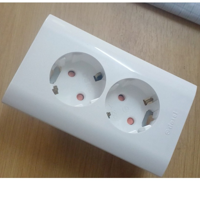 Ổ Cắm Điện Đôi Âm Tường Dosel Hàn Quốc, Chính Hãng, Chuẩn Quốc Tế